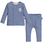 Baby Boys 2 Piece Speckled Blue Trouser Set