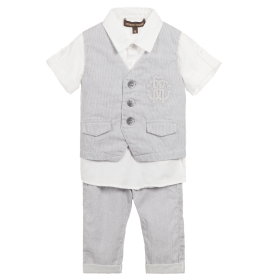 Baby Boys Shirt Waistcoat & Trousers Set
