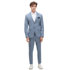 Blue Striped False Plain Suit Blazer