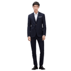 Navy Blue Checked Suit