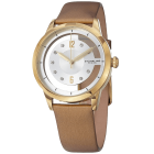 Gold-Layered Watch with Champagne Leather Band